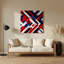 «Geometric Abstraction 11», art mural en métal bleu-78277993