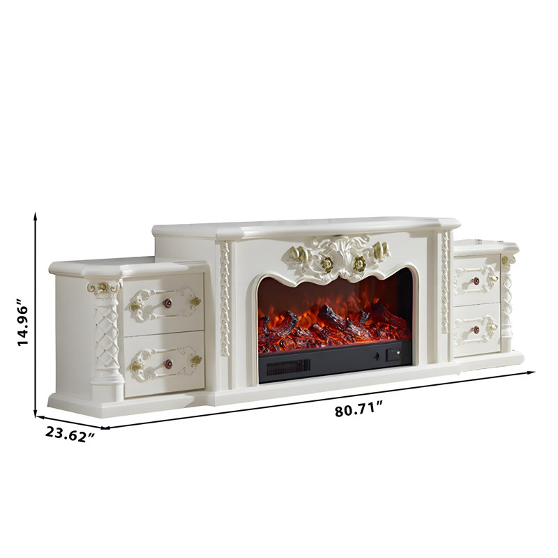 Armoire décorative 80,71 po, Blanc