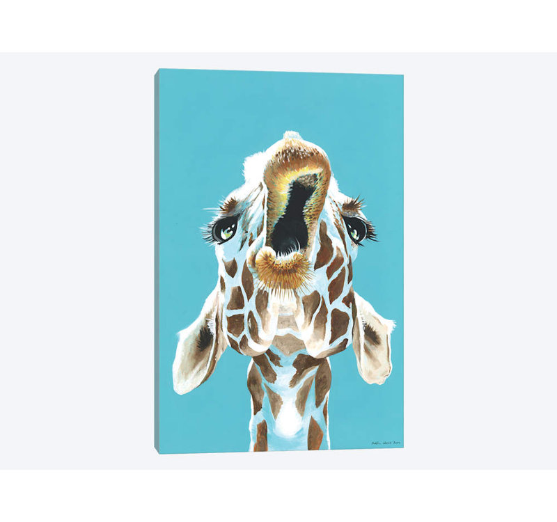 «Have a Giraffe», impression sur toile tendue, H 60 po x l 40po x P 1,5 po, Pas de tapis, Toile tendue