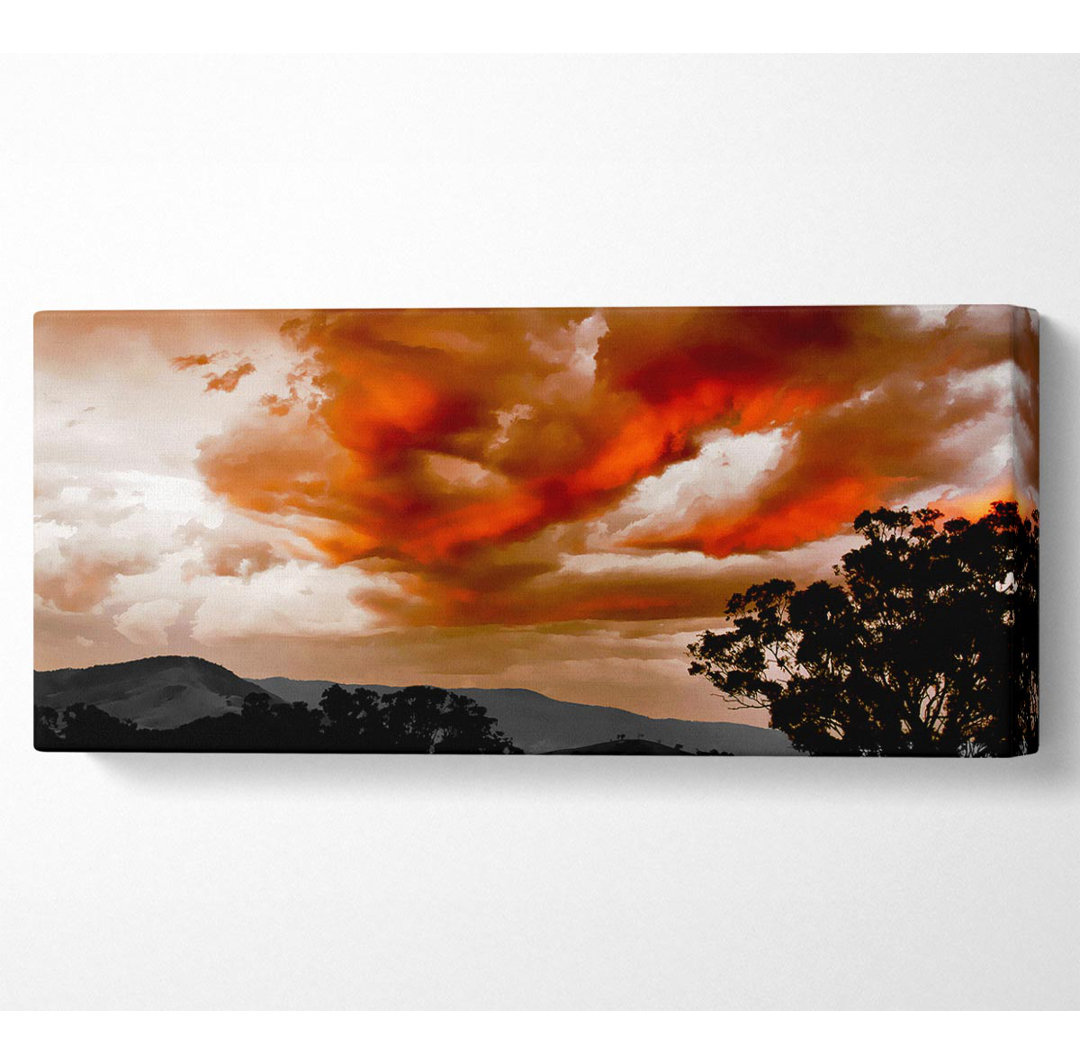 Lava Himmel Berge Panoramaleinwand