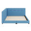 Lit plateforme tapissier en tissu de lin de conception moderne avec ports USB