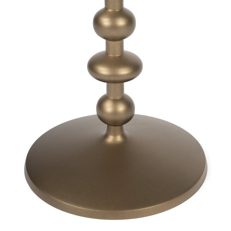 Zora Distressed Iron Pedestal Side Table, Gold