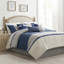 Édredon bleu royal 7 pièces - simili suède, suède élégant bleu, rembourrage