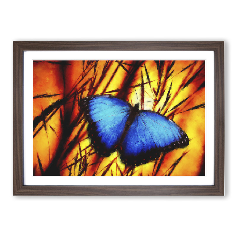 Butterfly Vol.7 - Picture Frame Painting, 36cm H x 48cm W x 2cm D, Walnut Framed