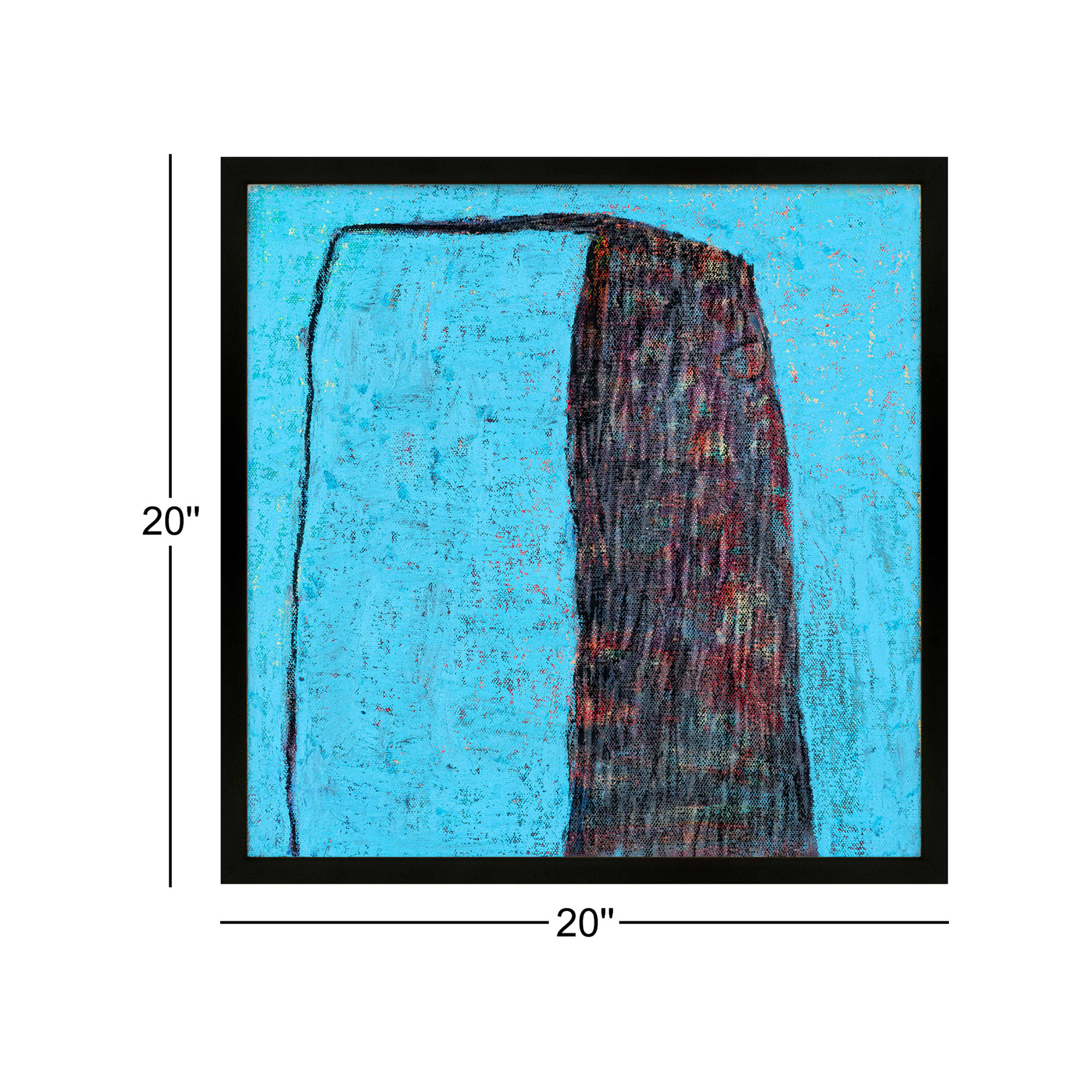 Turquoise Tower by Stephanie Dennis, 20" H x 20" W  x 1.25" D, Black