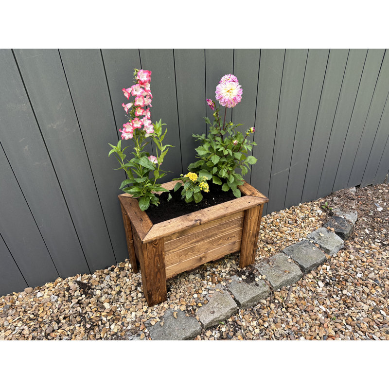 Gennoviva Handmade Wood Planter Box, 16.5cm H x 22.5cm W x 22.5cm D