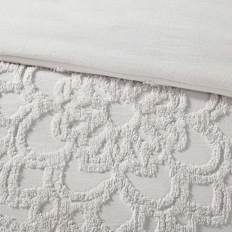 Housse de couette très grand / très grand King - 100% coton chenille, gris 3 chenille, Gris clair