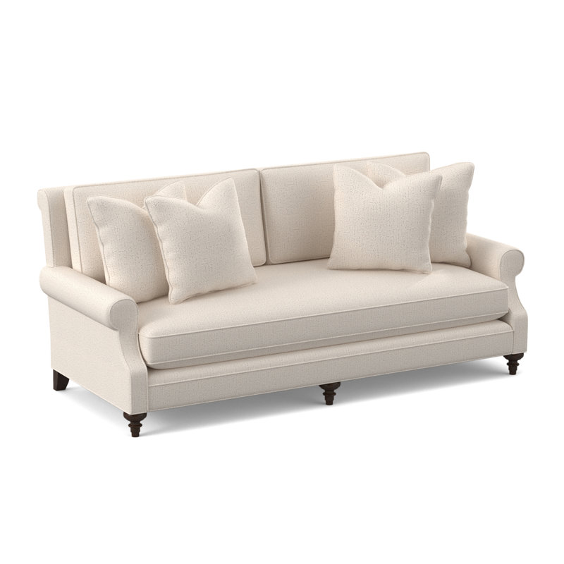 Canapé Sagamore, Noyer noir, 100 % polyester ivoire Venise