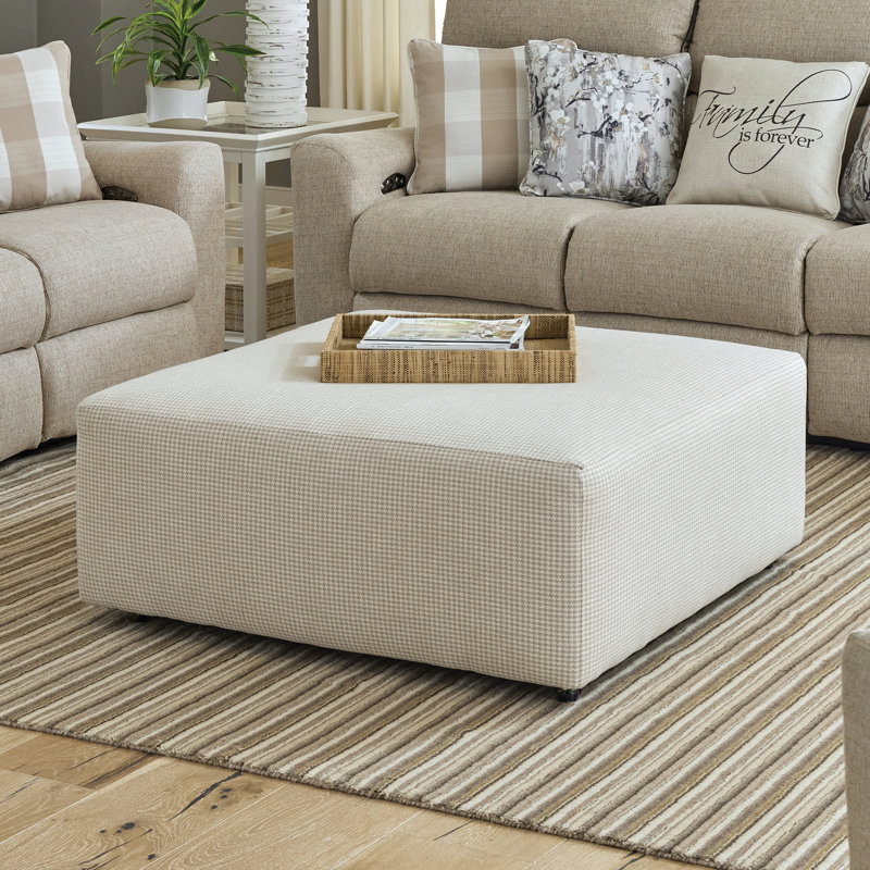 Repose-pieds rembourré Ardele, Polyester beige