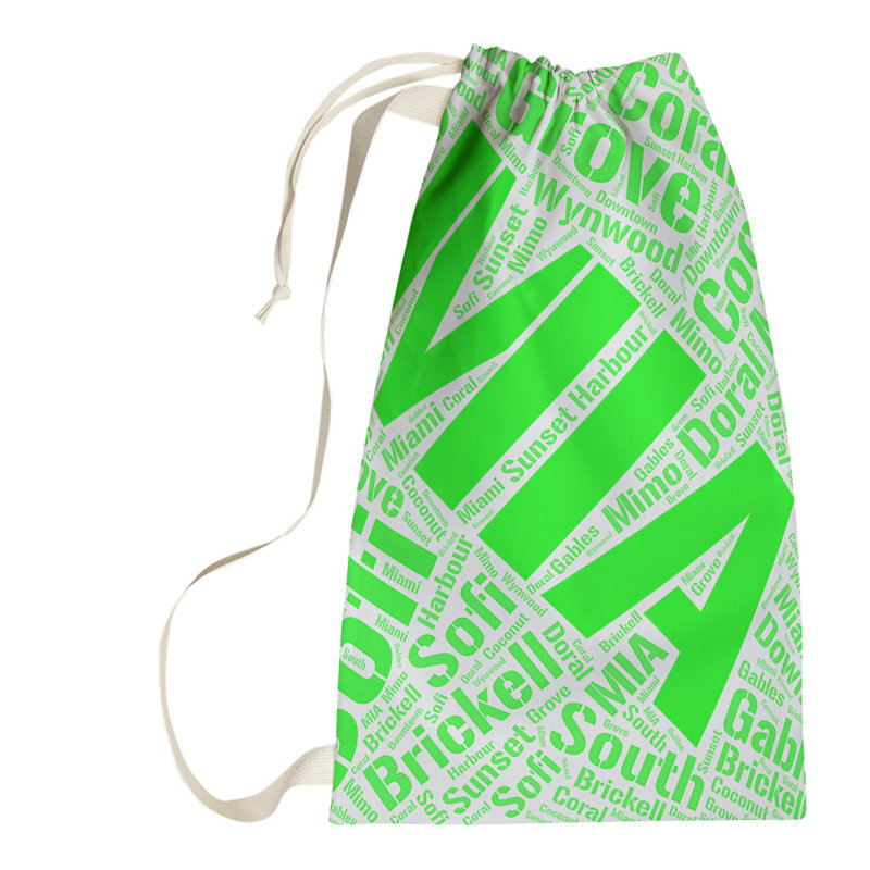 Laundry Hamper with Handles, Green, Small (29" H x 18" W x 1.5" D), Miami