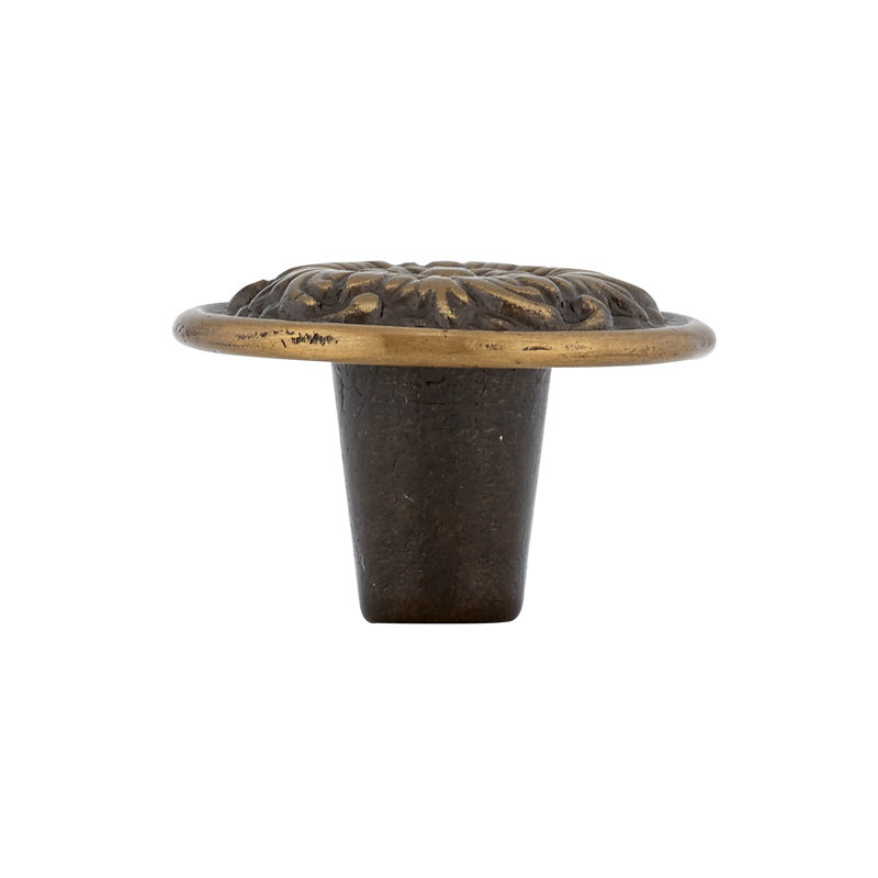 Poignée ronde 1 5/16" de diamètre Art Deco, Bronze antique