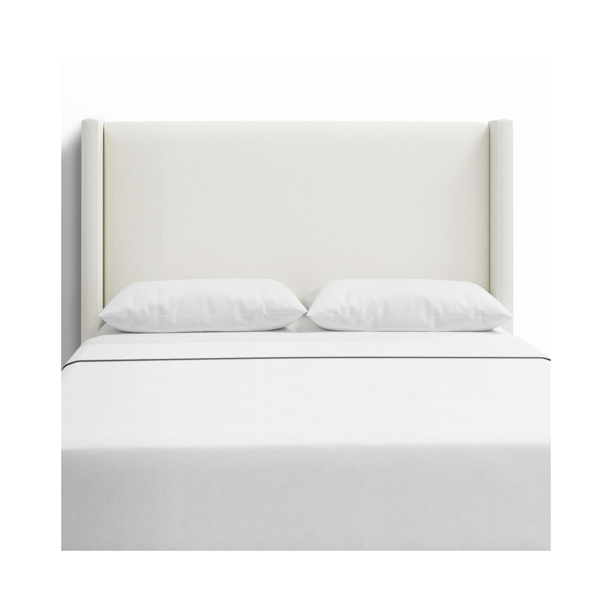 Hanson Upholstered Headboard, King, Zuma White Textured Linen