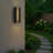 H15" Matte Black 24w Integrated Led Awall Sconce With Acrylic Shade Modern Simplicity Outdoor Wall Light With Dusk To Dawn Sensor For Porch  Garage