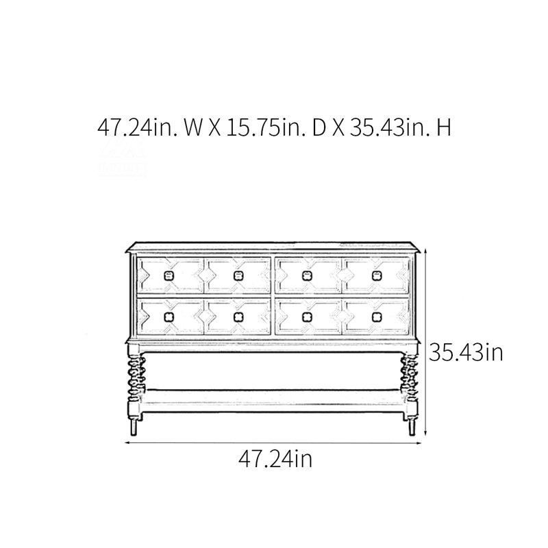 Hunsaker, H 35,43 po x l 47,24 po x P 15,75 po
