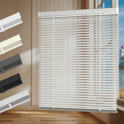 Aluminum Mini Blinds 1 Inch Metal Slat Darkening Venetian Blind New Cordless Horizontal Window Blinds Anti-UV Waterproof Venetian Blind for Office Home Windows,Silver,50"W X 72"H