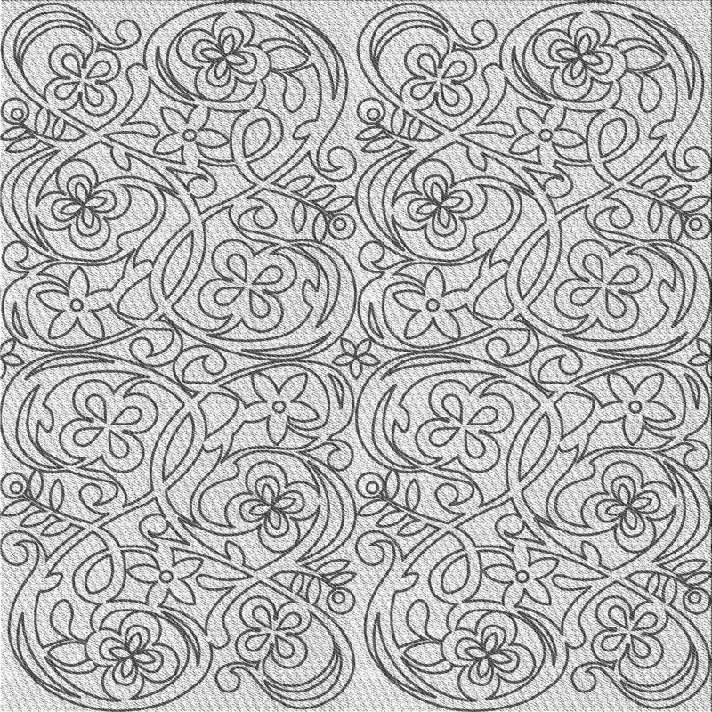 Tapis gris/noir tissé à la machine, Carré 8 pi