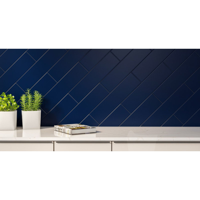 Bleu marine Tide II 4 x 12 mat, Bleu très foncé
