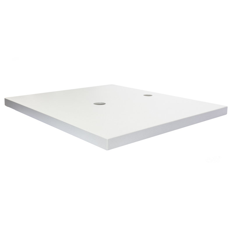 Plateau de meuble-lavabo simple en pierre 25 po Eden Terrazzo, Blanc