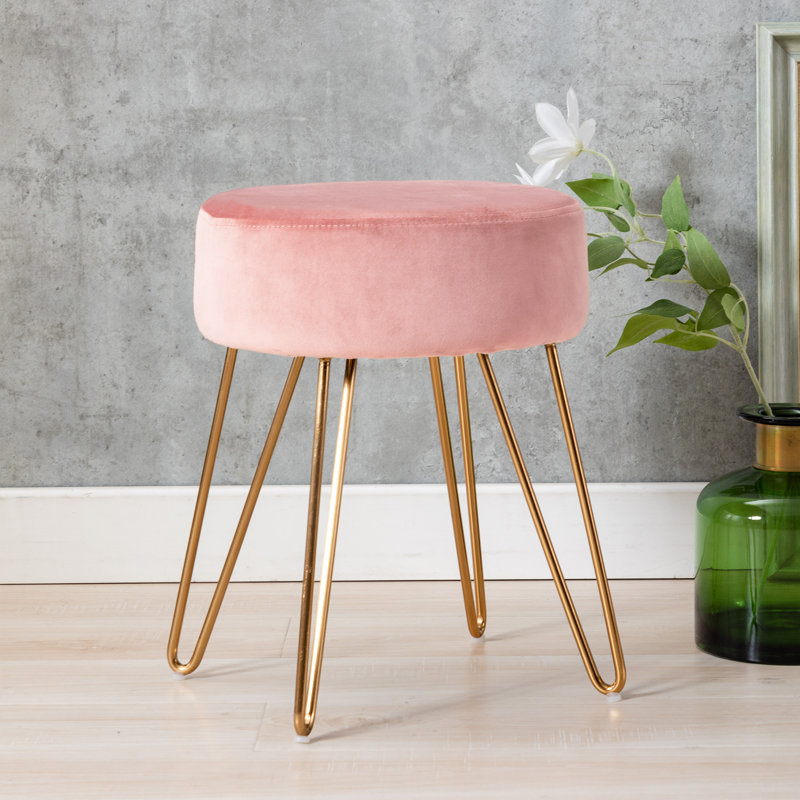 Raelynn Iron Accent Stool, Pink
