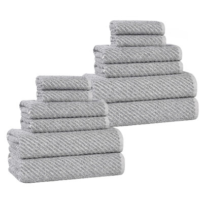  Cotton Blend Super Soft And Absorbent Amelia Collection Towel set (Set Of 12)
