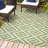 Fidel Diamond Tribal Green/Cream Indoor/Outdoor Rug-304583211