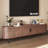 Mid-Century Modern TV Stand TV Console with Tambour Doors, Adjustable Shelves & Curved Edges, 60-80 Inch Media Console for Living Room, Bedroom, or Home Office with Metal Legs-985063020