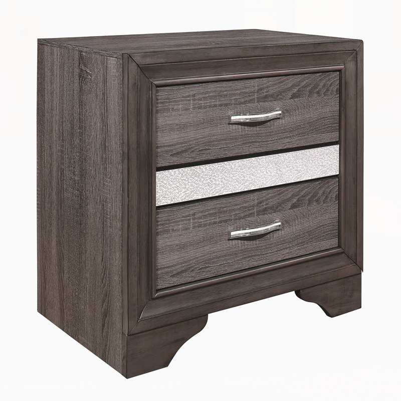 Table de chevet moderne avec tiroirs, Gris