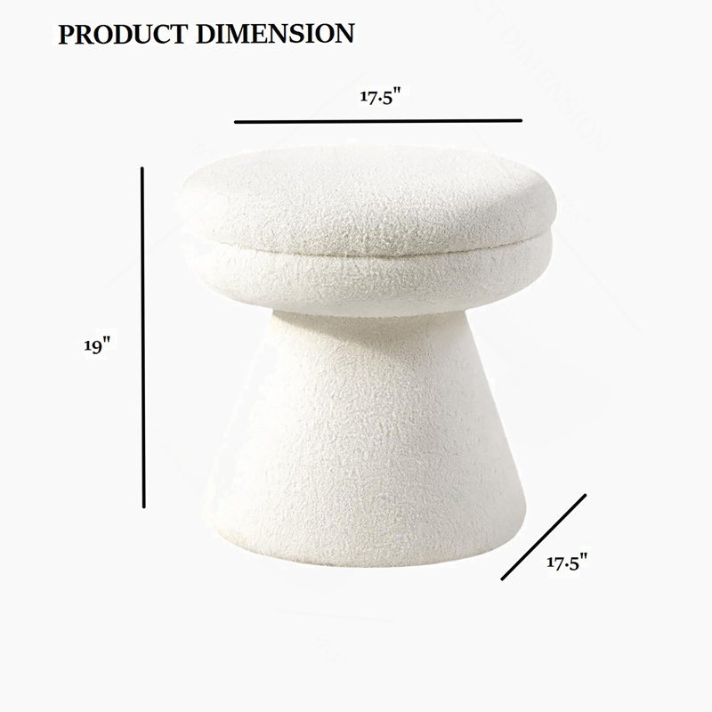 Tabouret décoratif rond 1Pc de style contemporain, Beige