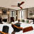 52 Inch Low Profile Ceiling Fan DC 3 Carved Wood Fan Blade Noiseless Reversible Motor Remote Control Without Light
