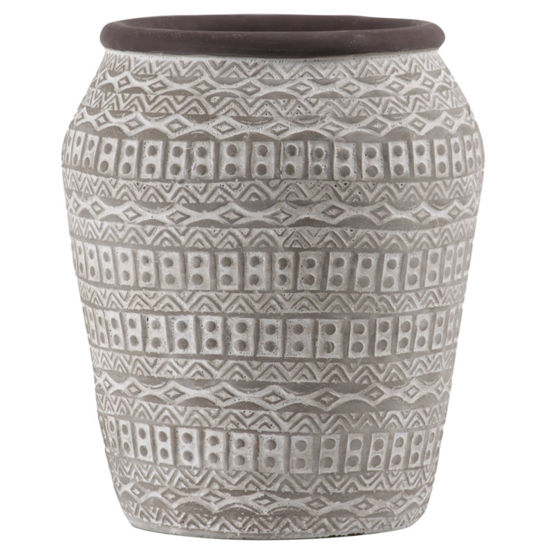 Handmade Cement Table Vase, 11" H x 9.25" W x 9.25" D