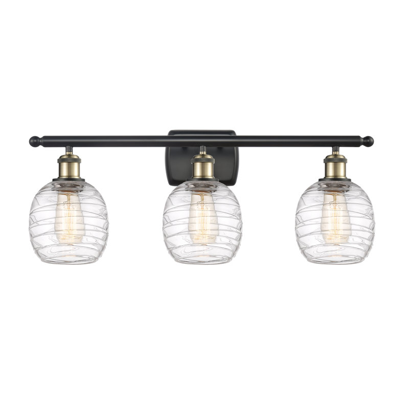 Carlucci 3 - Light Dimmable Vanity Light, Seedy, Black Antique Brass, Bulb Not Included
