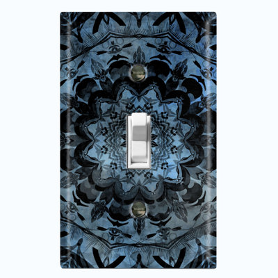 Blue Mandala Meditation Religious Themed 1 - Gang Toggle Light Switch Standard Wall Plate