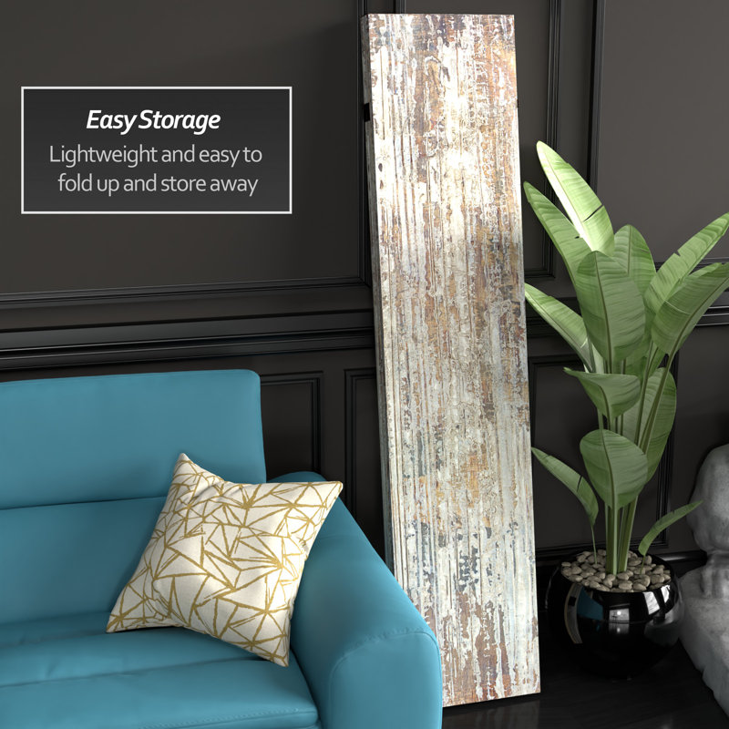 6 ft. Tall Double Sided Ivy Canvas Room Divider, Aspen Rain