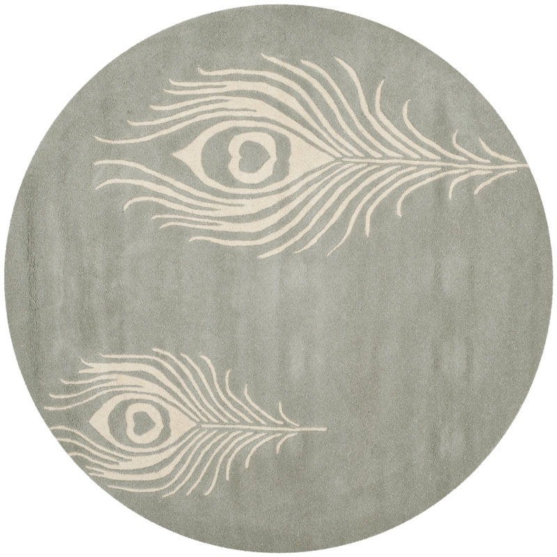 Nonia Hand Tufted Wool And Viscose Rug, Round 6'