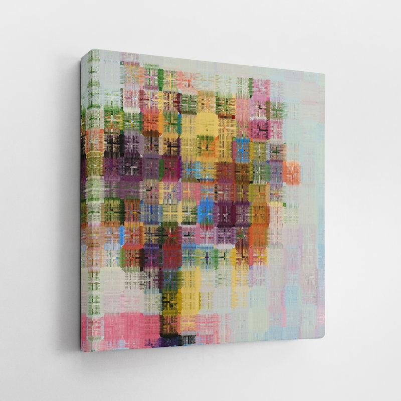 Linear Bouquet - peinture sur toile tendue, H 8 po x l 8 po