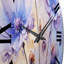 Horloge murale florale mauve à imprimé romantique III-1109350729