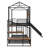 Twin Over Twin House Style Bunk Bed With Stairs And Slide-793758316