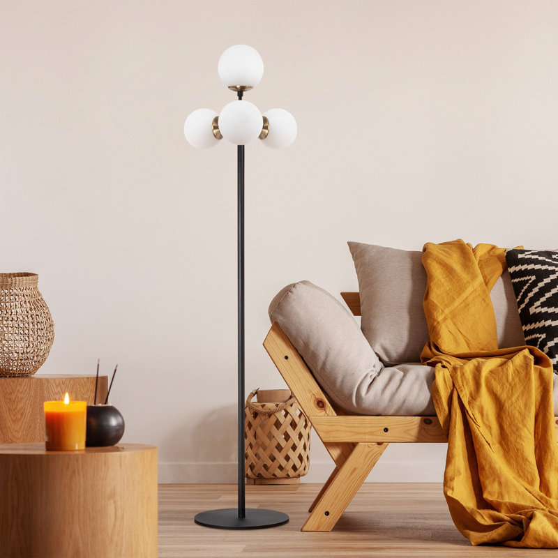 18.864'' Tree Floor Lamp, Black, White