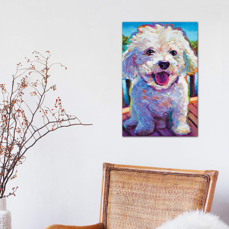 " Bichon Frise " by Robert Phelps, Wrapped Canvas, 18" H x 12" W x 1.5" D
