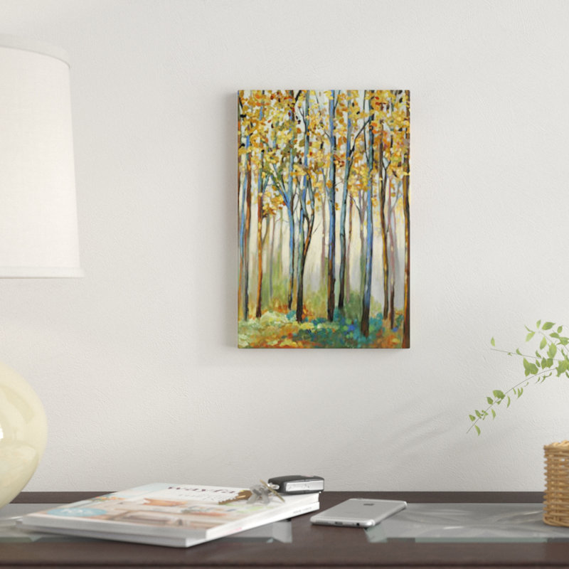« golden leaves », impression sur toile, H 18 po x l 12 po x P 1,5 po, Toile tendue, Pas de tapis