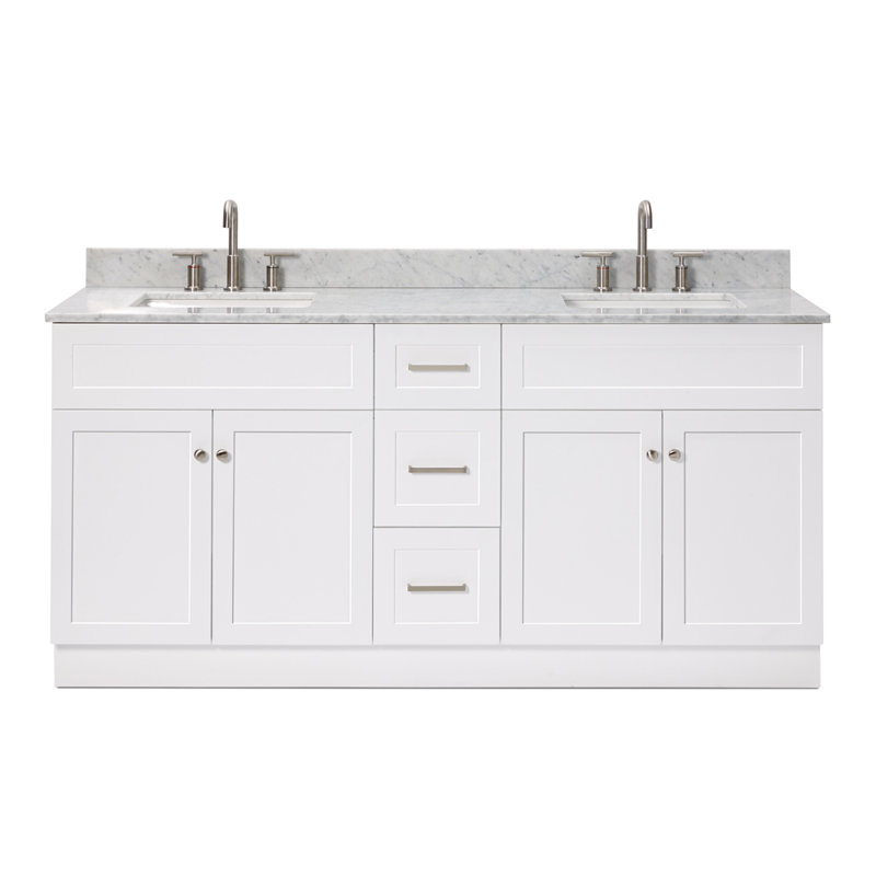 Ensemble de meuble-lavabo double 73 po Partham, Blanc