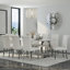 Ensemble de table de salle à manger 9 pièces blanc et argent moderne avec 8 chaises en cuir blanches-819436152-819436100-819436153