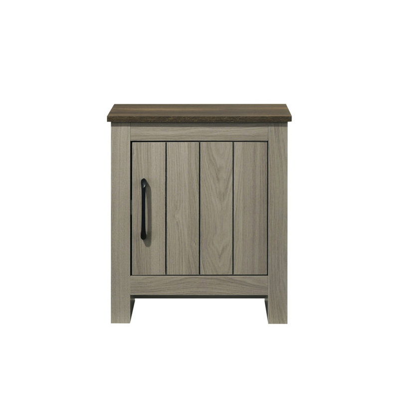 Table de bout l 16 po, table d'appoint, table de chevet avec porte d'armoire, chêne gris