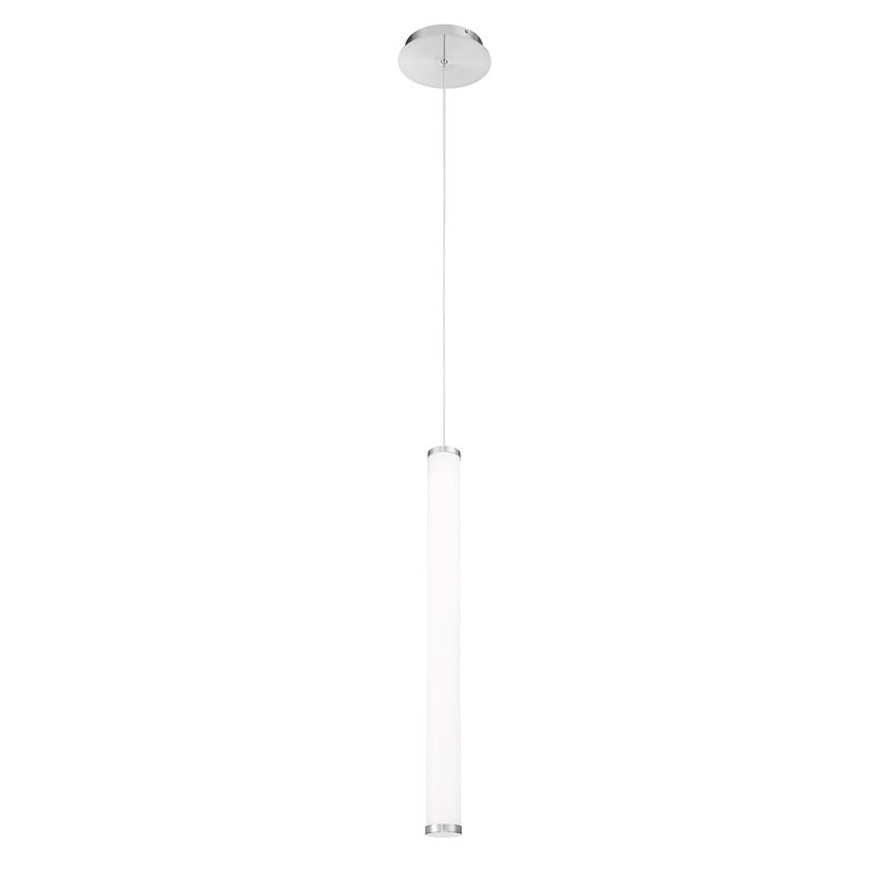 Luminaire suspendu cylindrique à 1 lumière DEL Mizuki, Nickel brossé, 13"