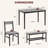 Dining Table Set For 4, With Bench & 2 Chairs-1569273178-1569273181