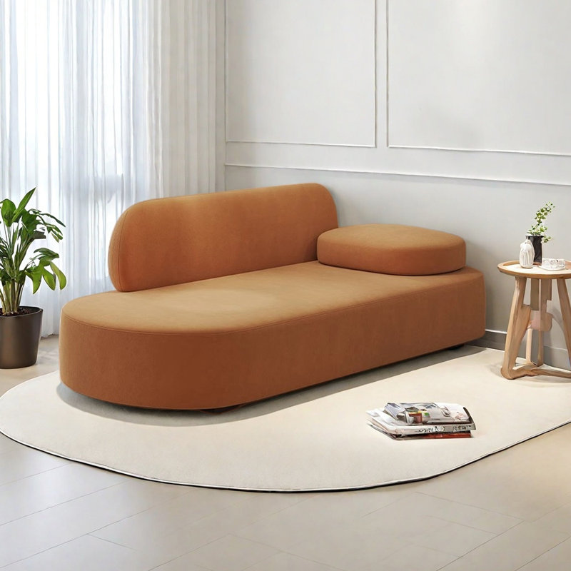 Méridienne légère et luxueuse, Orange, Orienté à droite