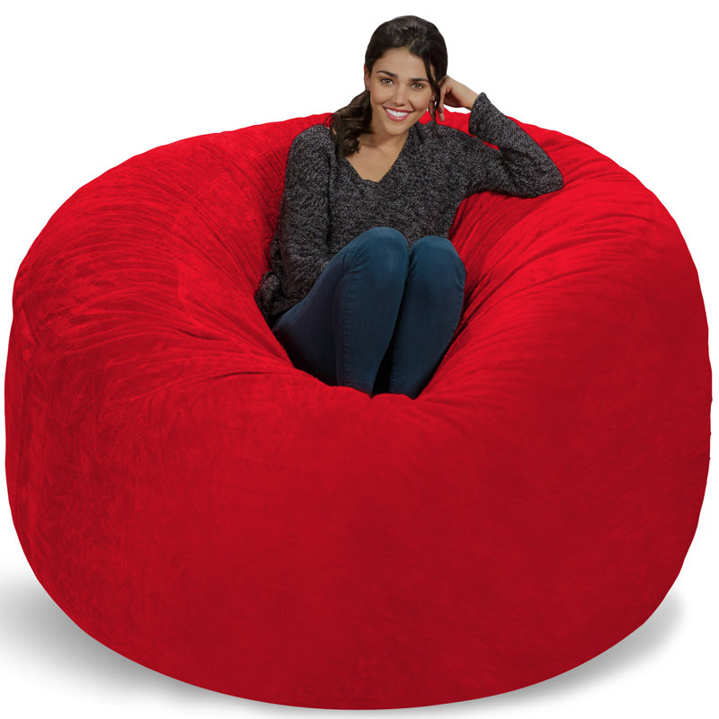 Fauteuil à billes - Fauteuil à billes rond rembourré en mousse à mémoire de forme avec housse amovible et lavable à la machine - Fauteuil à billes avec housse en microfibre douce - Plusieurs tailles et plusieurs tissus lavables à la machine