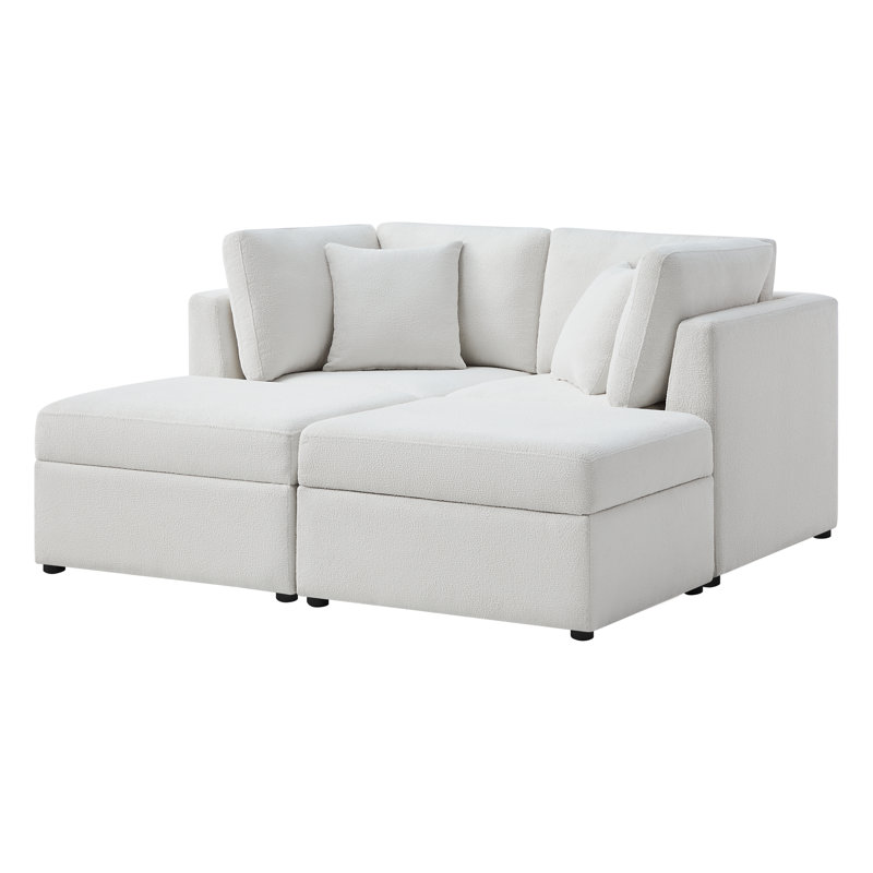 Mchargue Chandler 4-Piece Chofa, Ivory Polyester