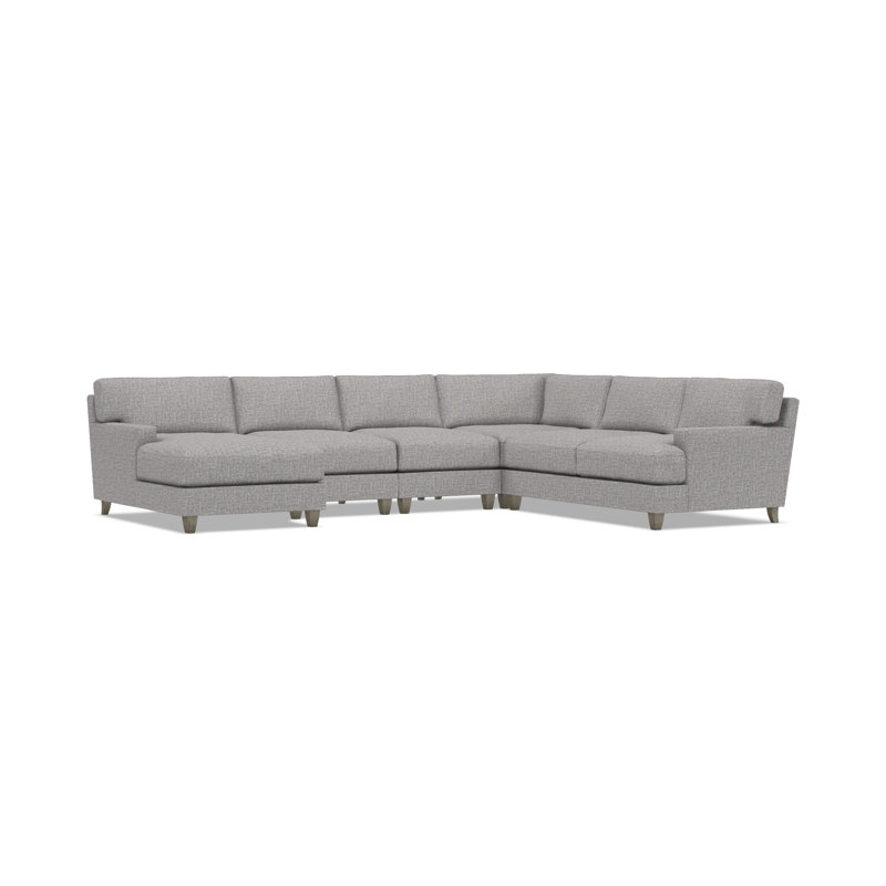 Bernhardt Mila 5-Piece Fabric Sectional, Left Hand Facing, 33.5" H x 137" W x 107" D, Gray Polyester