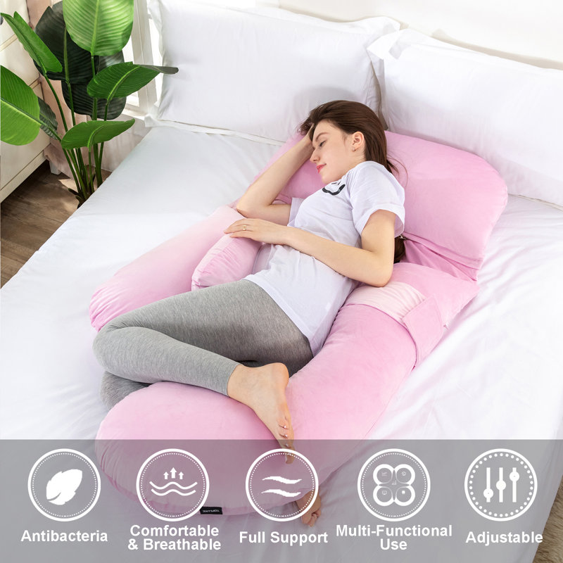 Oreiller de soutien en polyester, Rose